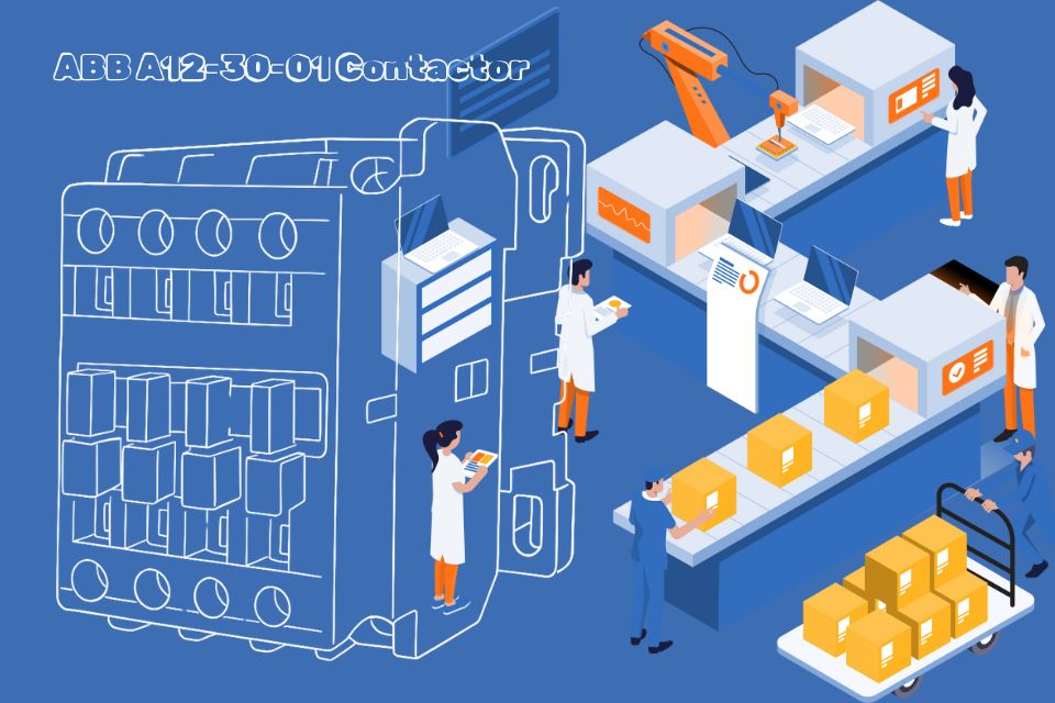 ABB A12-30-01 Contactor Line Art with Industrial Automation Setup - Industrial Products India Marketplace