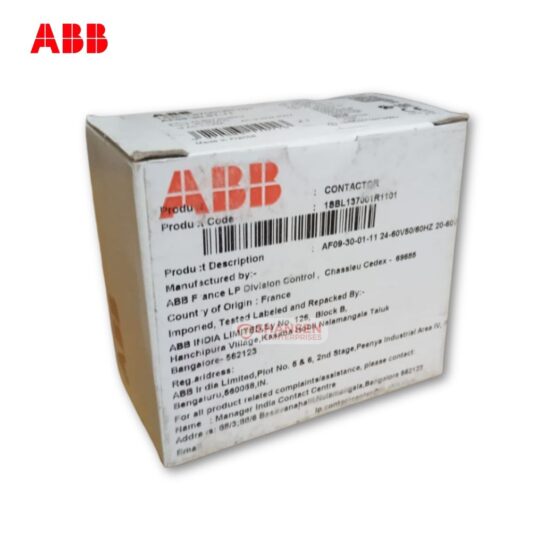 ABB AF09-30-01-11 Contactor Product Label Close-up - Industrial Products India