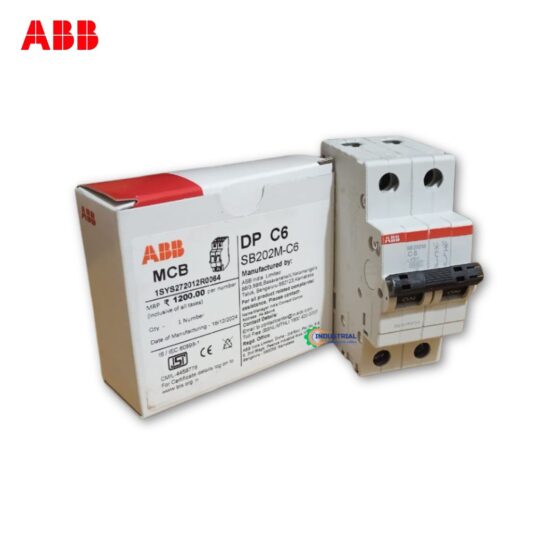 ABB SB202M-C6 MCB 2P 6A with Original Box Packaging - Industrial Products India