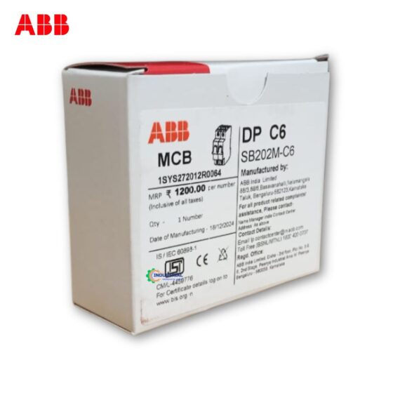 ABB SB202M-C6 MCB Original Packaging Box - Industrial Products India