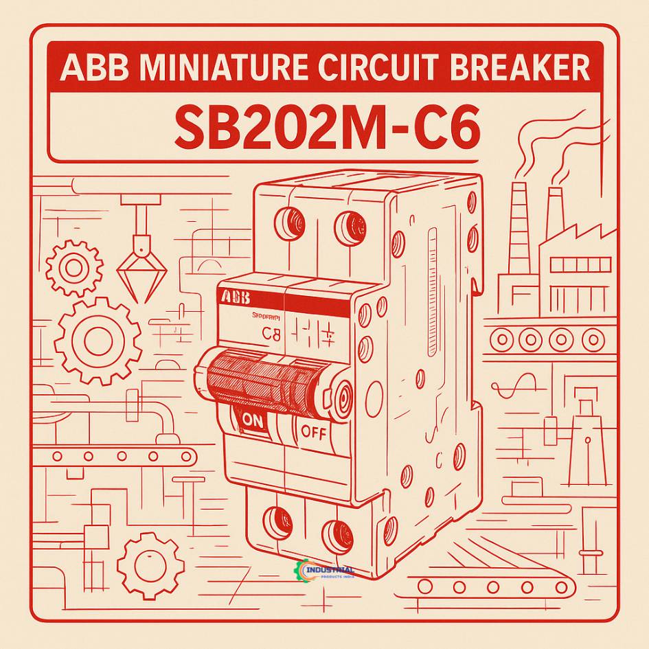 ABB SB202M-C6 Miniature Circuit Breaker Illustration - Industrial Products India