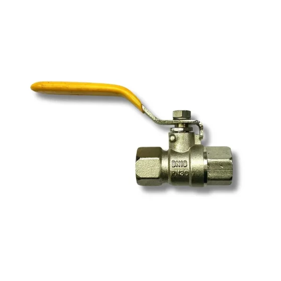 Matrix Brass Ball Valve DN10 PN25 with Yellow Handle for Industrial Use