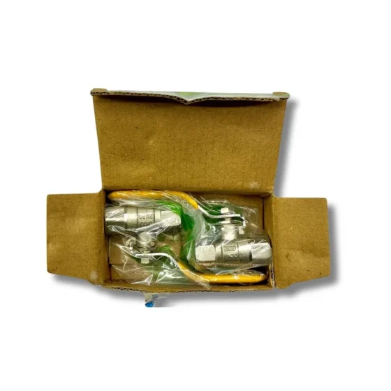 Matrix Brass Ball Valves DN10 PN25 in Open Packaging with Yellow Handles