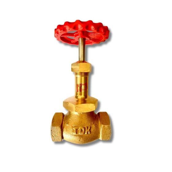 TDK Union Bonnet Wheel Valve made from bronze and gun metal with red hand wheel for industrial boiler applications