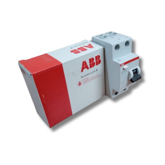 ABB FB202 AC‑25/0.3 Residual Current Circuit Breaker with packaging box on right side