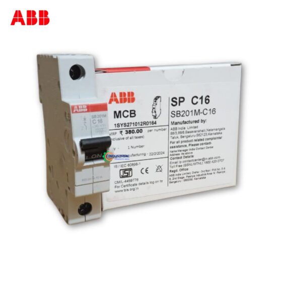 ABB SB201M-C16 SP C16 MCB with labeled box – Available at Industrial Products India
