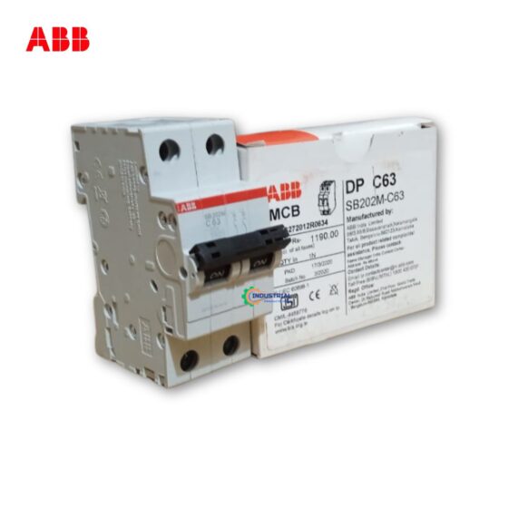 ABB SB202M-C63 2 Pole 63A MCB with packaging and label – Industrial Products India