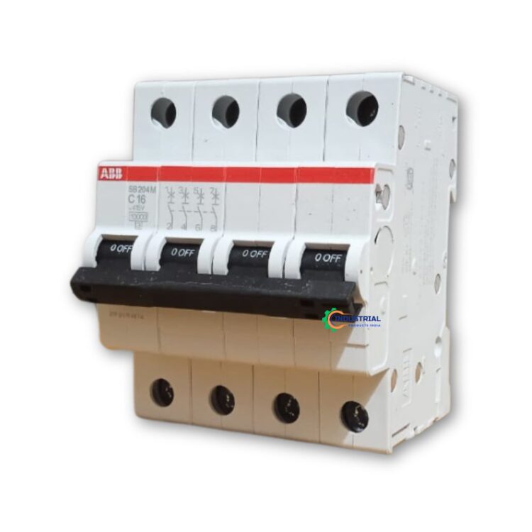 ABB SB204M-C32 4-pole miniature circuit breaker with Industrial Products India logo