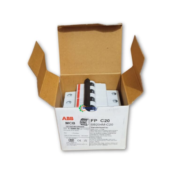 Box-packed ABB SB204M-C20 4P 20A Miniature Circuit Breaker from Verified Vendor – Industrial Products India