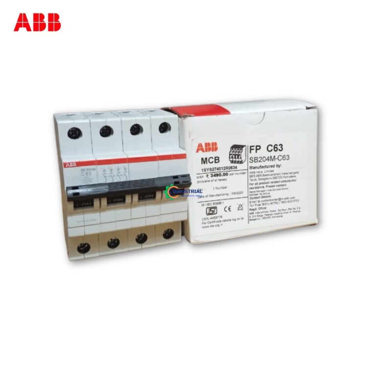 ABB SB204M-C63 MCB 4 Pole 63A with Original Box – Industrial Products India