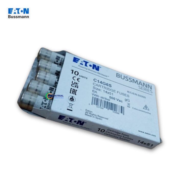 Pack of 10 Eaton Bussmann C14G6S 6A 14x51mm Cartridge Fuses with Striker