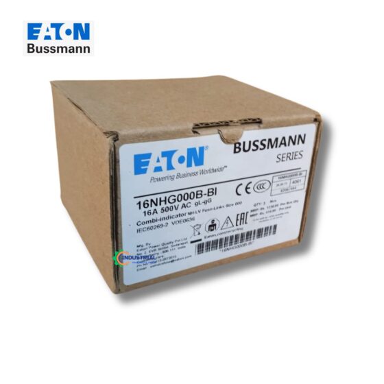 Box label of Eaton Bussmann NH Fuse 16NHG000B-BI 16A 500V – Industrial Products India
