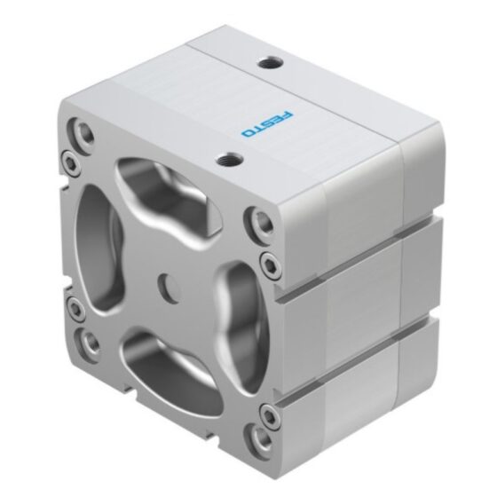 Angled Side View of Festo ADN-100-15-A-P-A ISO Compact Pneumatic Cylinder