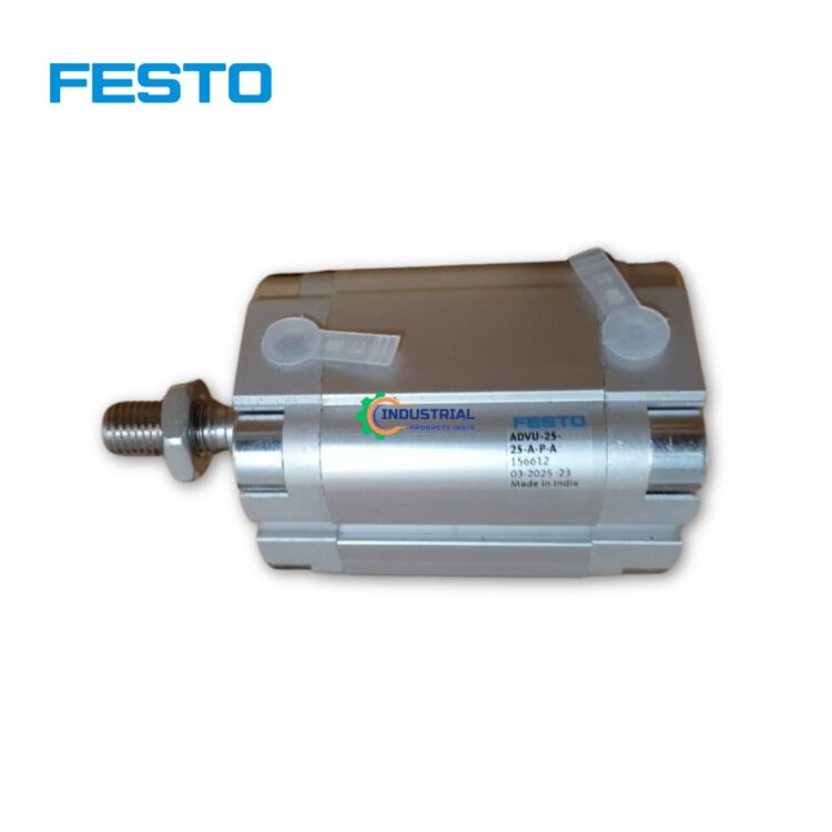 Side view of Festo ADVU-25-25-P-A compact pneumatic cylinder – verified vendor India