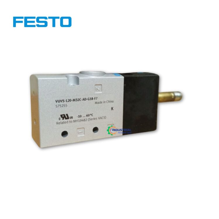 Festo VUVS-L20-M32C-AD-G18-F7 Solenoid Valve – 3/2 open single solenoid, available on Industrial Products India