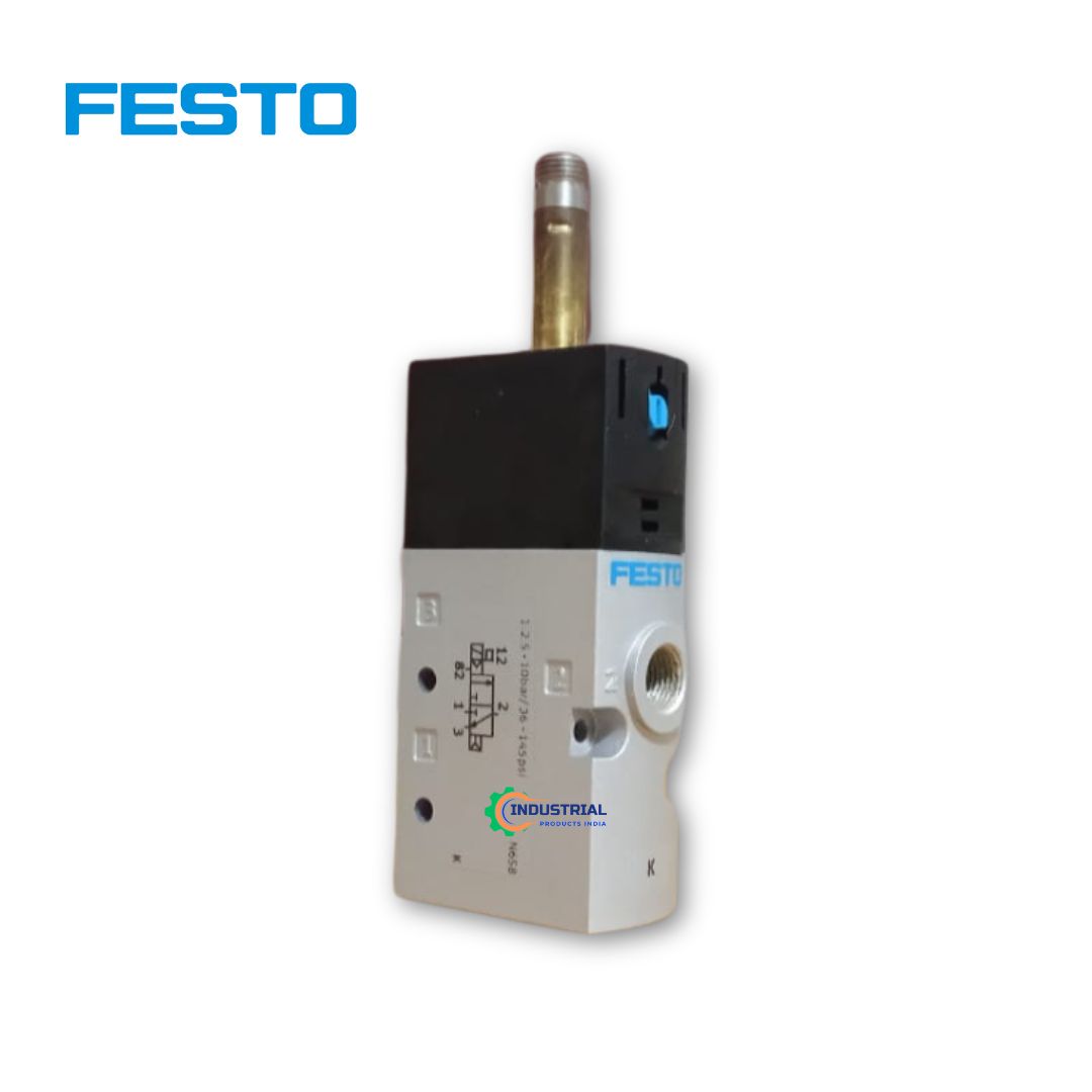 Side view of Festo VUVS-L20-M32C-AD-G18-F7 Solenoid Valve with G1/8 ports – Industrial Products India