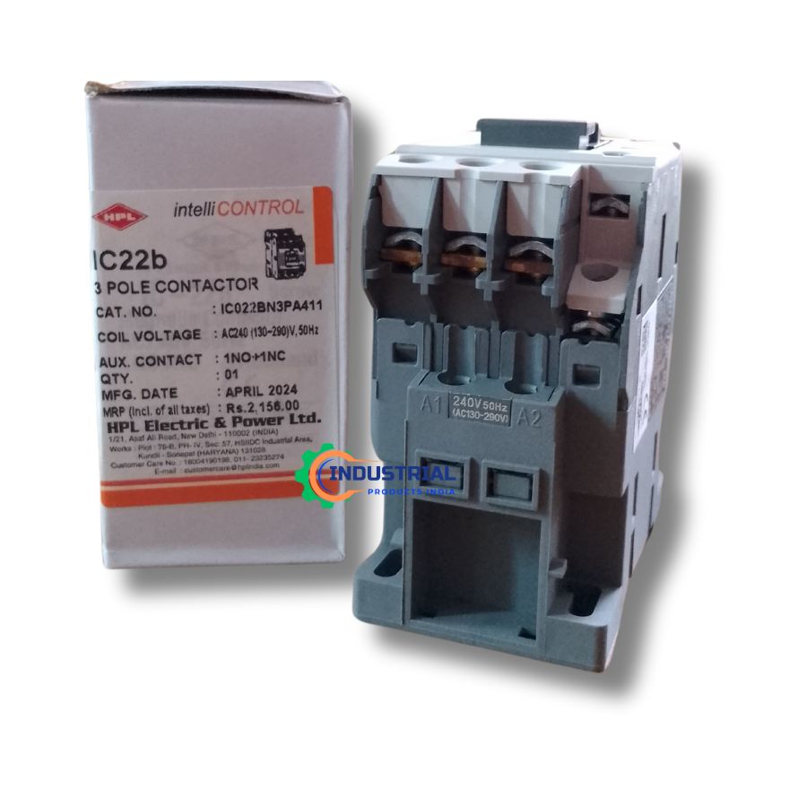 HPL IC22b 3 Pole Contactor with AC240V Coil and 1NO + 1NC – Industrial Products India Verified Vendor