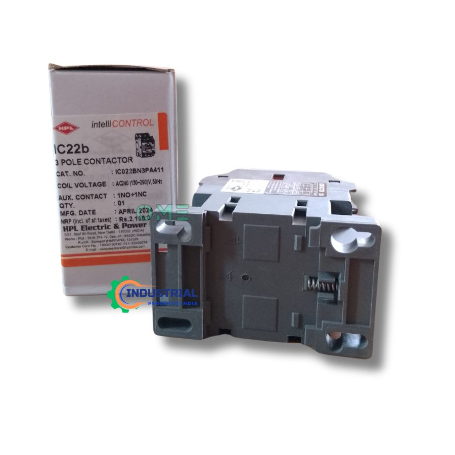 Rear view of HPL IC22b 3 Pole Contactor with mounting slots – Industrial Products India Verified Vendor