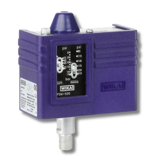 INDFOS WIKA IPS 100 (PSM 520‑100) bottom‑mounted air pressure switch