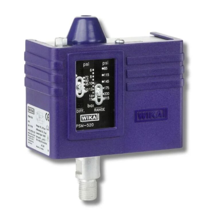 INDFOS WIKA IPS 100 (PSM 520‑100) bottom‑mounted air pressure switch