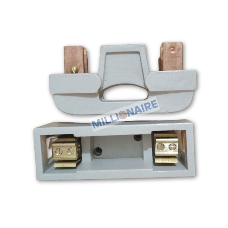 Open view of 200 Amp KitKat ceramic rewirable fuse unit with copper contacts by Millionaire