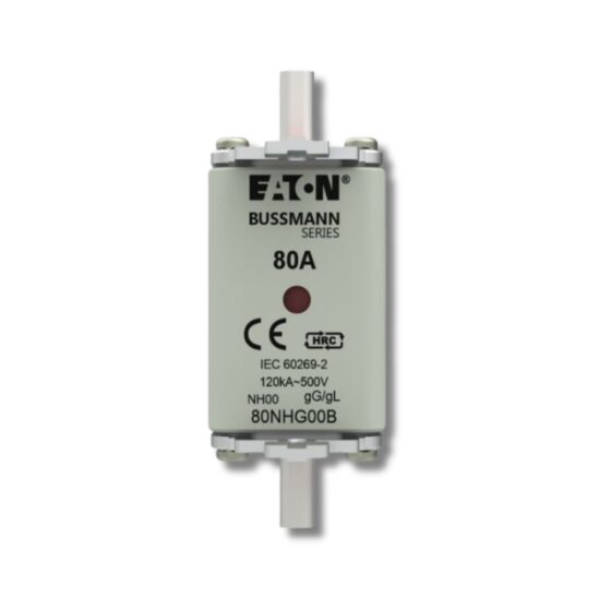 Eaton Bussmann Series 80A NH Fuse, 80NHG00B Low Voltage Industrial HRC Fuse for reliable circuit protection in India