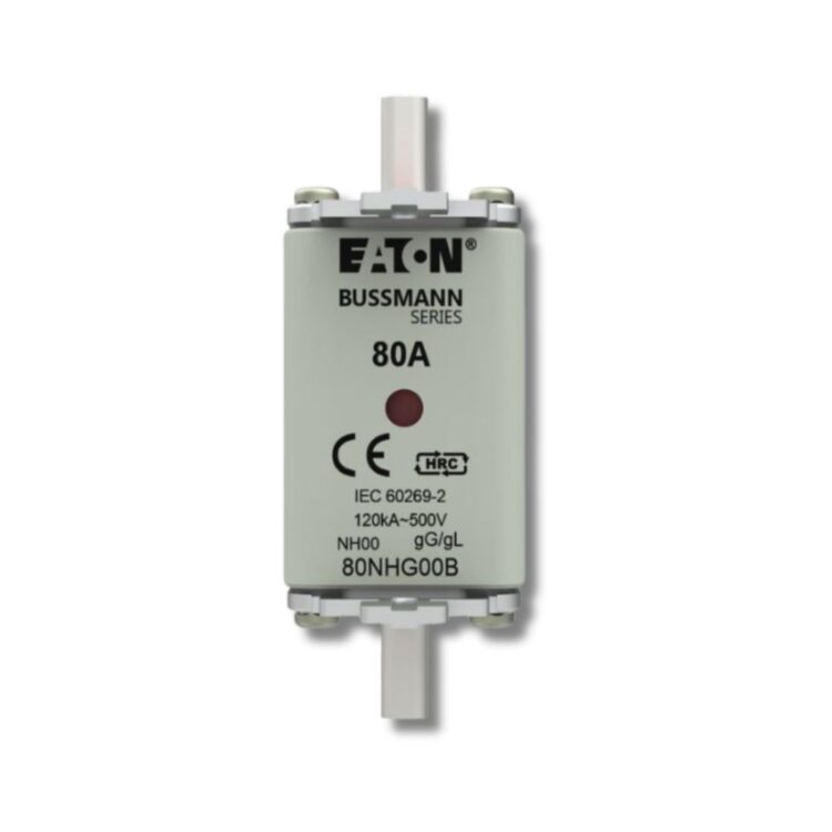 Eaton Bussmann Series 80A NH Fuse, 80NHG00B Low Voltage Industrial HRC Fuse for reliable circuit protection in India