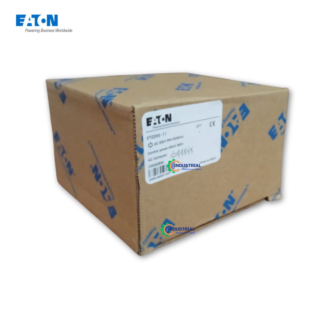 Eaton XTCD95-11 3-Pole AC Contactor original product packaging box with specifications
